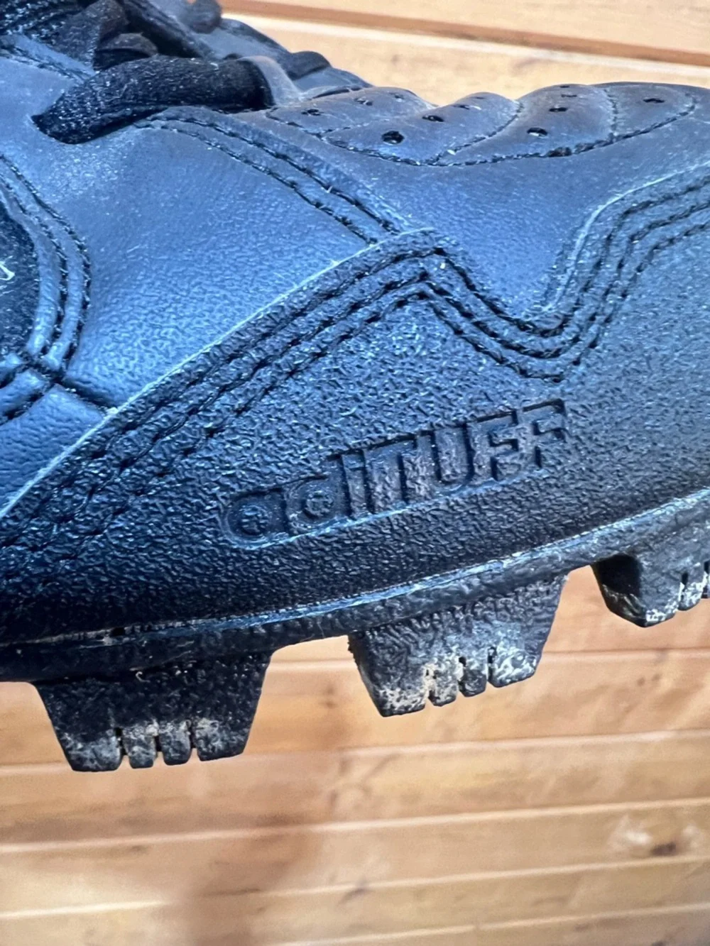 Adidas AdiTuff Soccer Cleats Men’s 10.5 Black White FG Football Boots